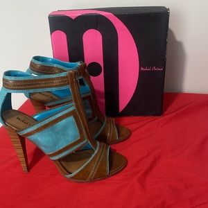 Michael Antonio Justice Sandal Brown/Turquoise, Size 10